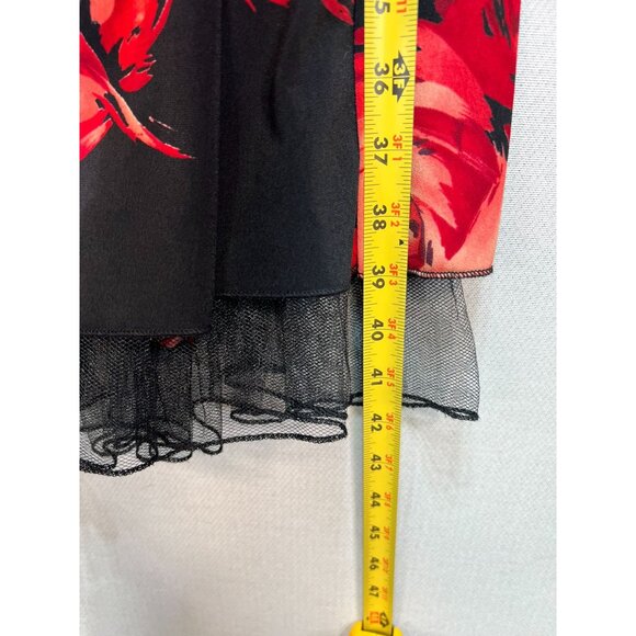 Womens Halter Midi Dress Size M Black Red Sexy Open Back Party Y2K - Picture 10 of 10